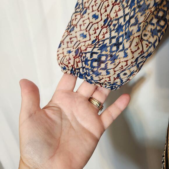 CHARLOTTE RUSSE Multi Geometric Split Sleeve Mini Dress Womens Extra Small XS - Picture 9 of 12